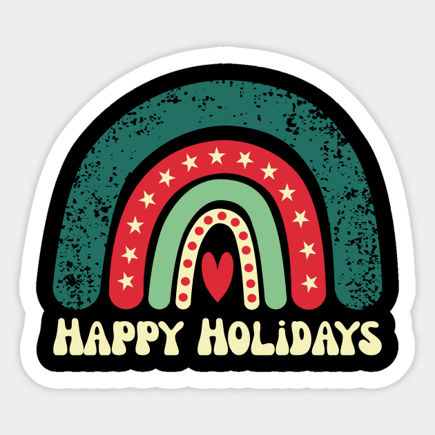 Happy Holidays Christmas Rainbow Sticker by Nice Surprise